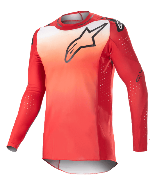 Alpinestars Supertech Risen Motocross-Trikot 2023 Mars Rot Weiß