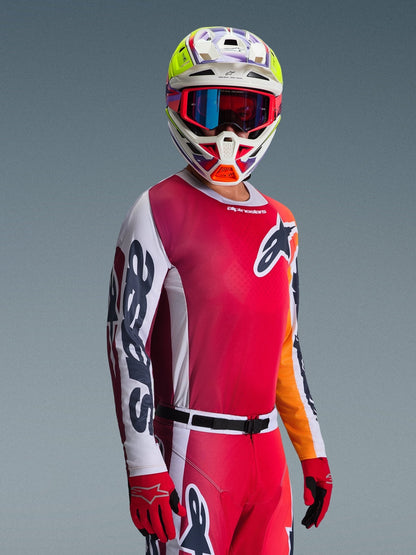 Alpinestars Racer Portl Maillot 2026 Rouge, Gris Clair et Gris Foncé - MxProStoreParts