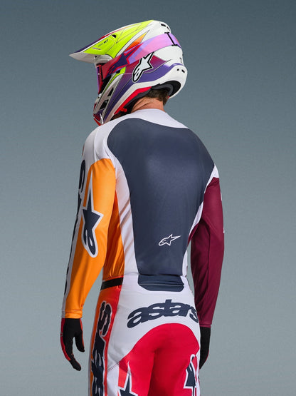 Alpinestars Racer Portl Maillot 2026 Rouge, Gris Clair et Gris Foncé - MxProStoreParts