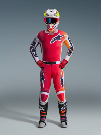 Alpinestars Racer Portl Maillot 2026 Rouge, Gris Clair et Gris Foncé - MxProStoreParts