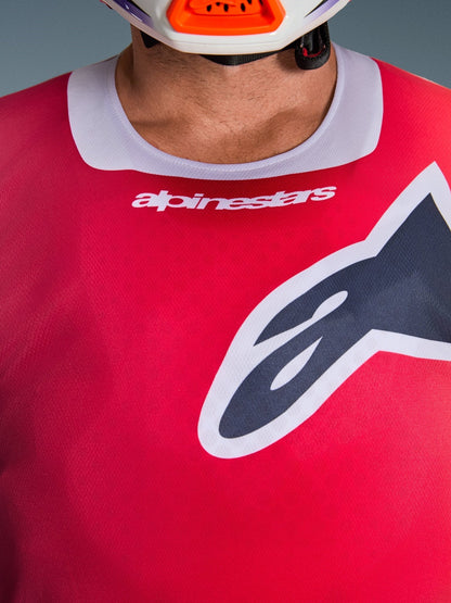 Alpinestars Racer Portl Maillot 2026 Rouge, Gris Clair et Gris Foncé - MxProStoreParts