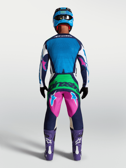 Alpinestars Techstar Maven Jersey 2027 White, Blithe Blue, Fluorescent Green - MxProStoreParts
