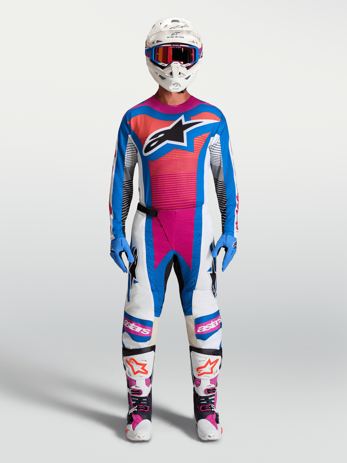 Alpinestars Maillot Techstar Maven blanc corail bleu - MxProStoreParts