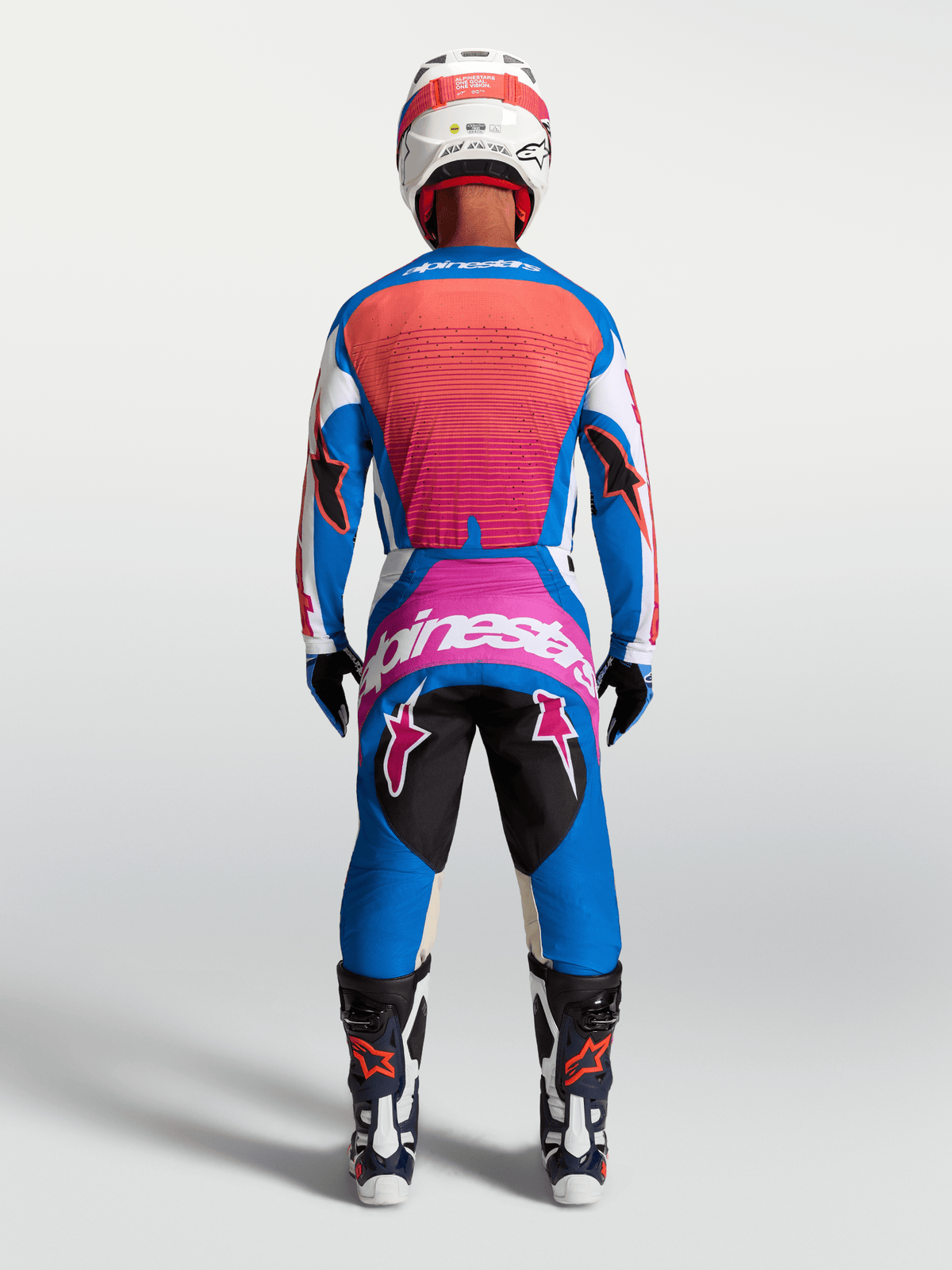 Alpinestars Maillot Techstar Maven blanc corail bleu - MxProStoreParts