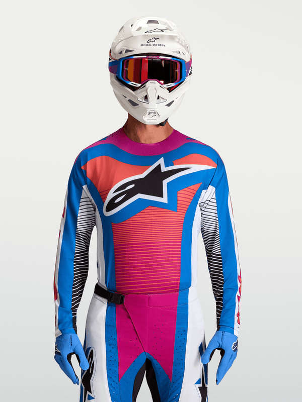 Alpinestars Maillot Techstar Maven blanc corail bleu - MxProStoreParts