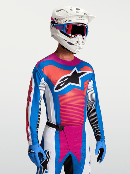 Alpinestars Maillot Techstar Maven blanc corail bleu - MxProStoreParts