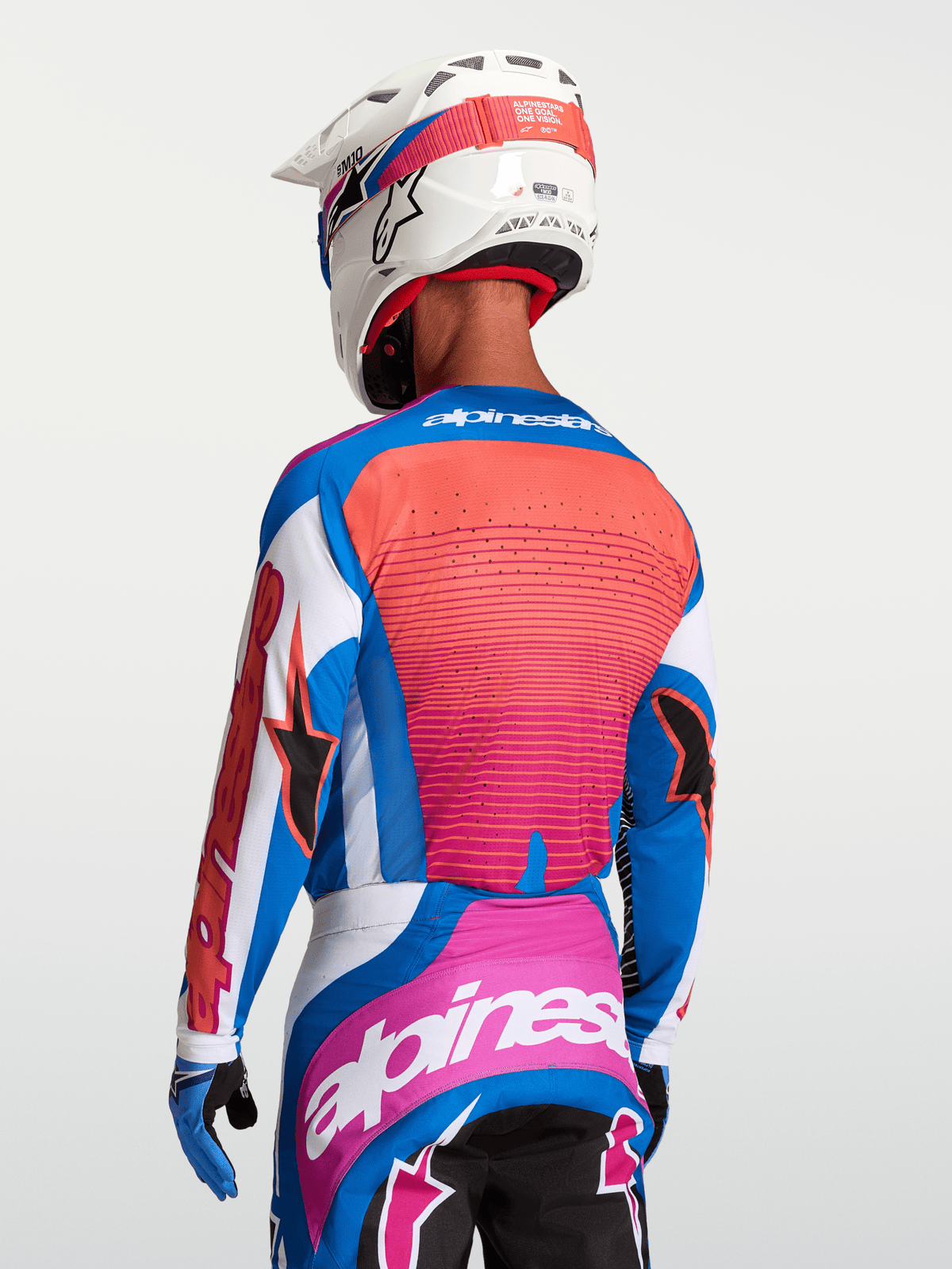 Alpinestars Maillot Techstar Maven blanc corail bleu - MxProStoreParts