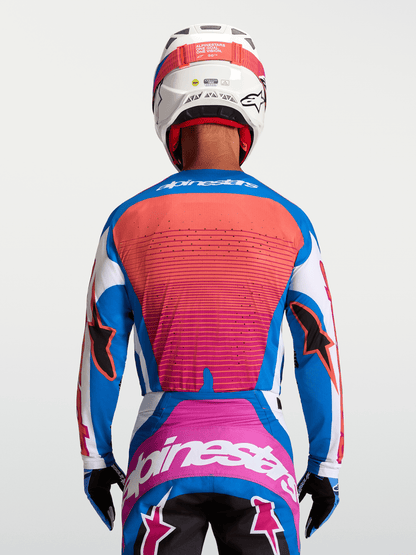 Alpinestars Maillot Techstar Maven blanc corail bleu - MxProStoreParts