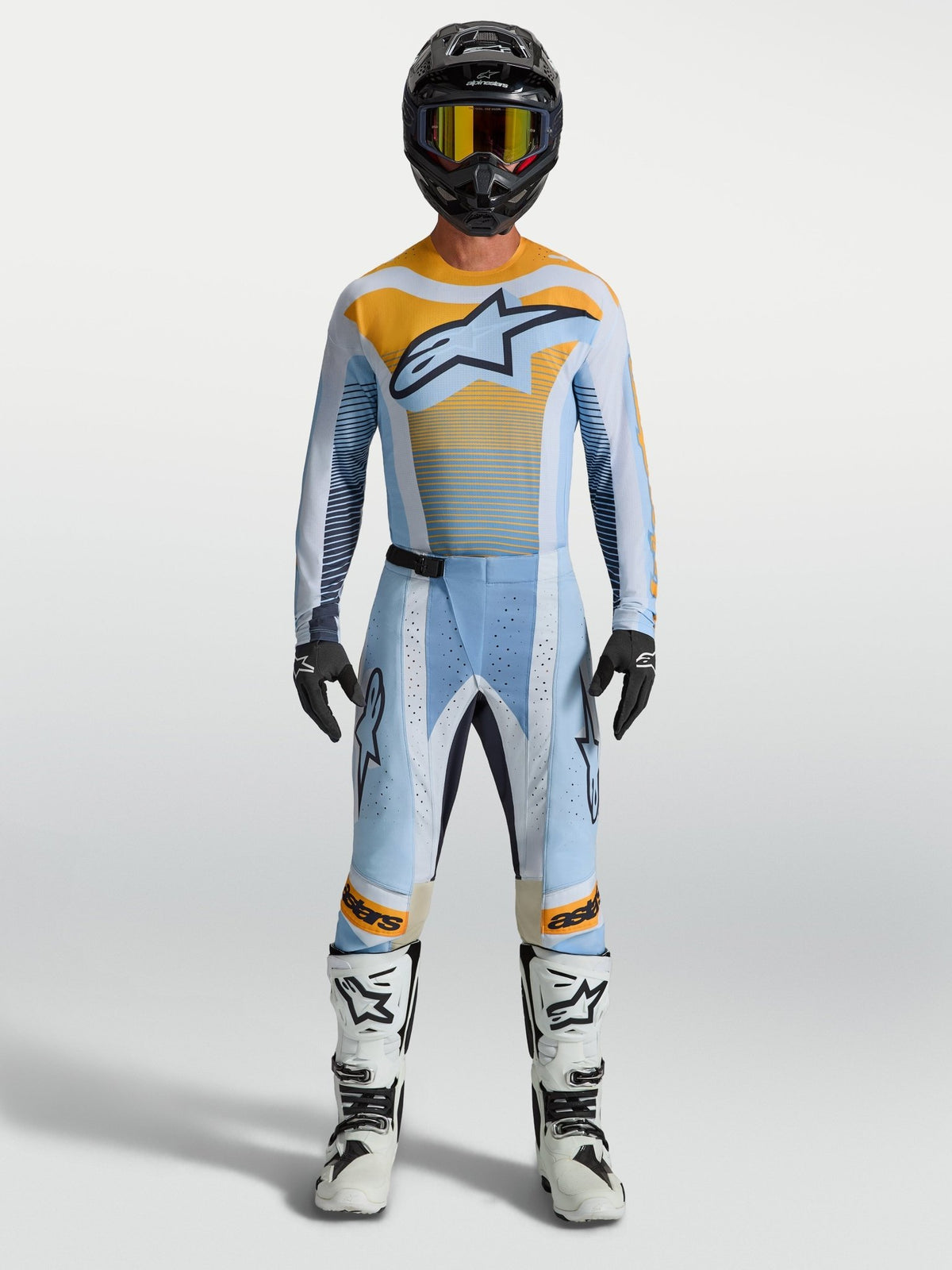 Alpinestars Techstar Maven Maillot 2027 Bleu poussière Tangerine Noir - MxProStoreParts