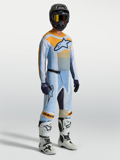 Alpinestars Techstar Maven Maillot 2027 Bleu poussière Tangerine Noir - MxProStoreParts