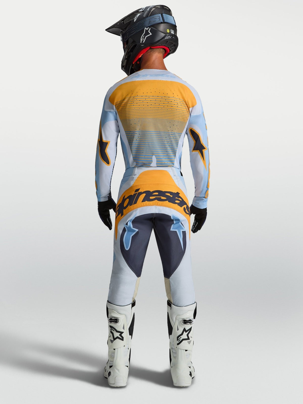 Alpinestars Techstar Maven Maillot 2027 Bleu poussière Tangerine Noir - MxProStoreParts