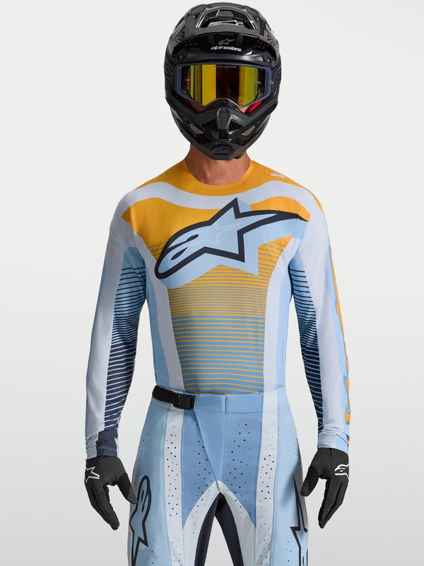 Alpinestars Techstar Maven Maillot 2027 Bleu poussière Tangerine Noir - MxProStoreParts