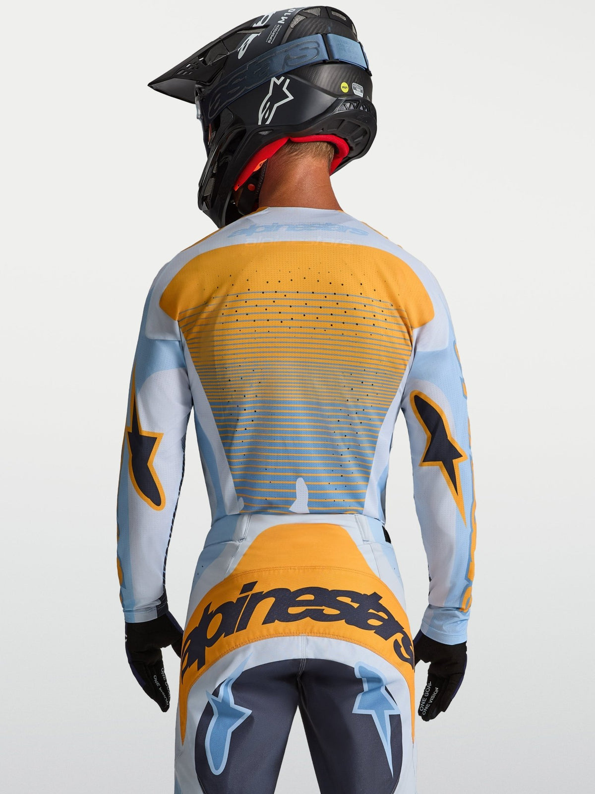 Alpinestars Techstar Maven Maillot 2027 Bleu poussière Tangerine Noir - MxProStoreParts