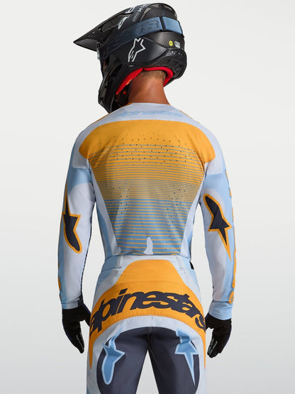Alpinestars Techstar Maven Maillot 2027 Bleu poussière Tangerine Noir - MxProStoreParts