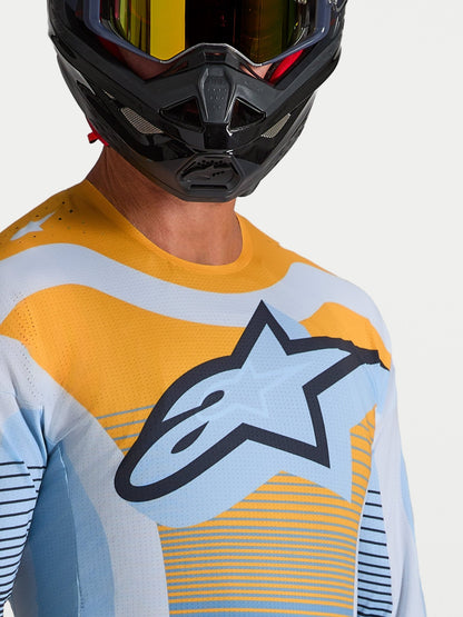 Alpinestars Techstar Maven Maillot 2027 Bleu poussière Tangerine Noir - MxProStoreParts