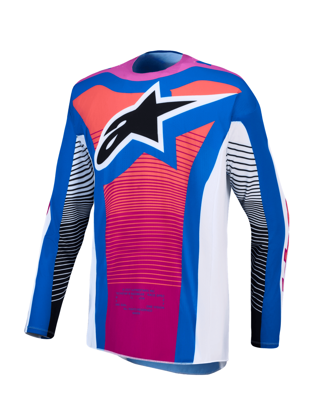 Alpinestars Maillot Techstar Maven blanc corail bleu - MxProStoreParts