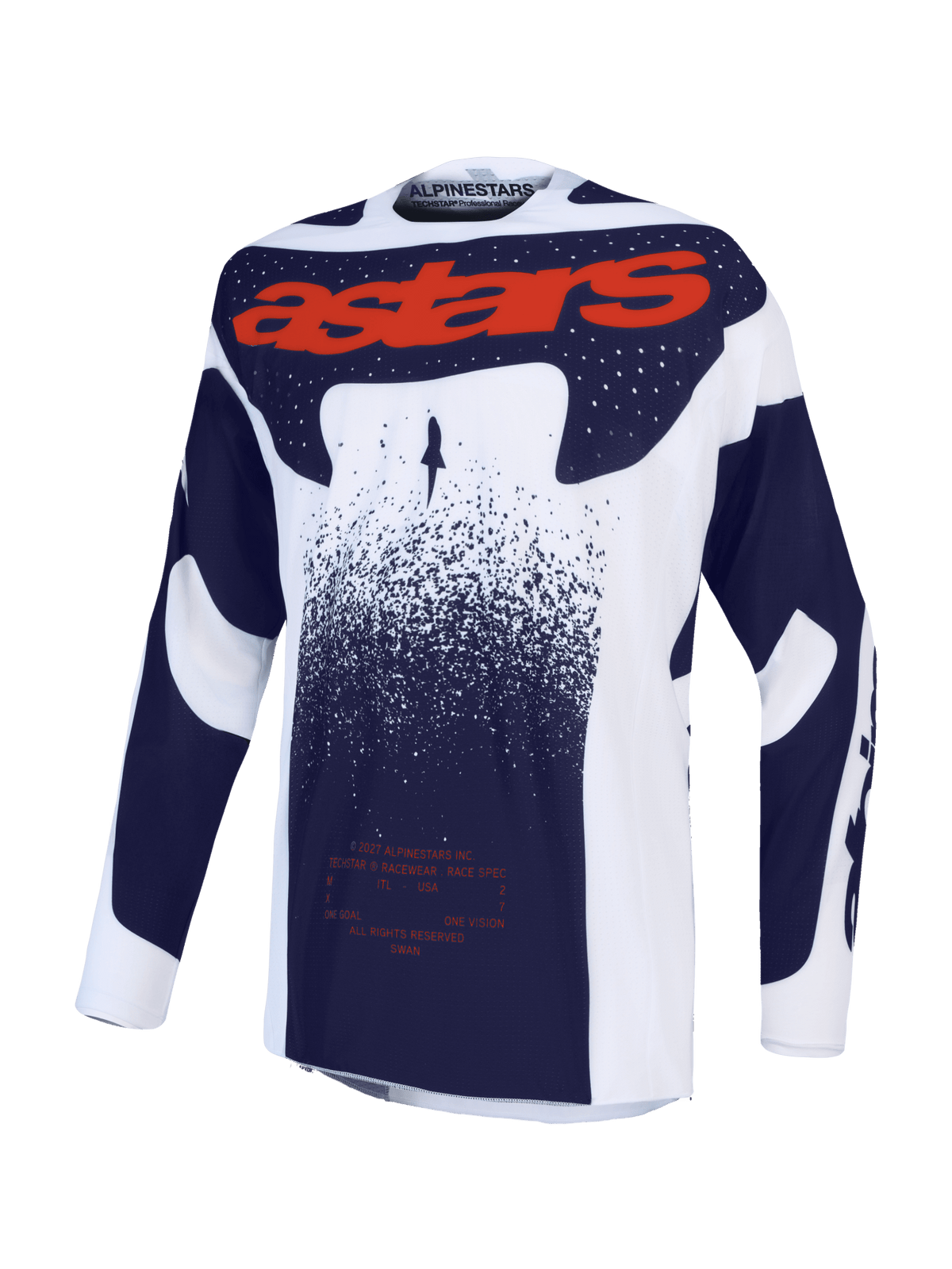 Alpinestars Techstar Swan Maillot 2027 – Lilas clair, Gris foncé, Rouge fluo - MxProStoreParts