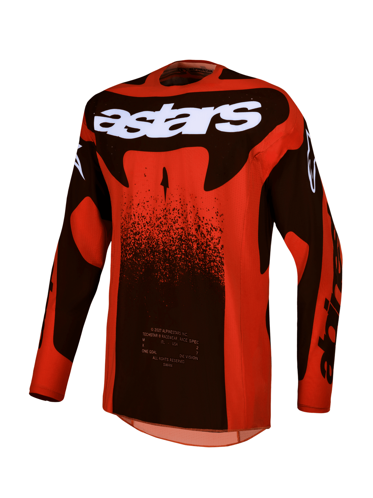 Alpinestars Techstar Swan Maillot 2027 rouge cardinal, noir et blanc - MxProStoreParts