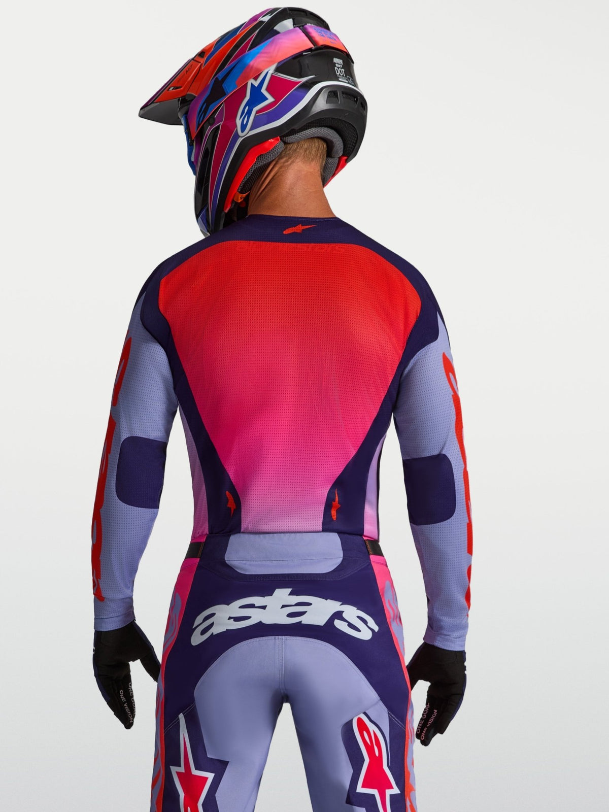 Camiseta Alpinestars Racer Air Hunt 2027, Morado Claro, Morado Profundo y Rosa Fluorescente - MxProStoreParts