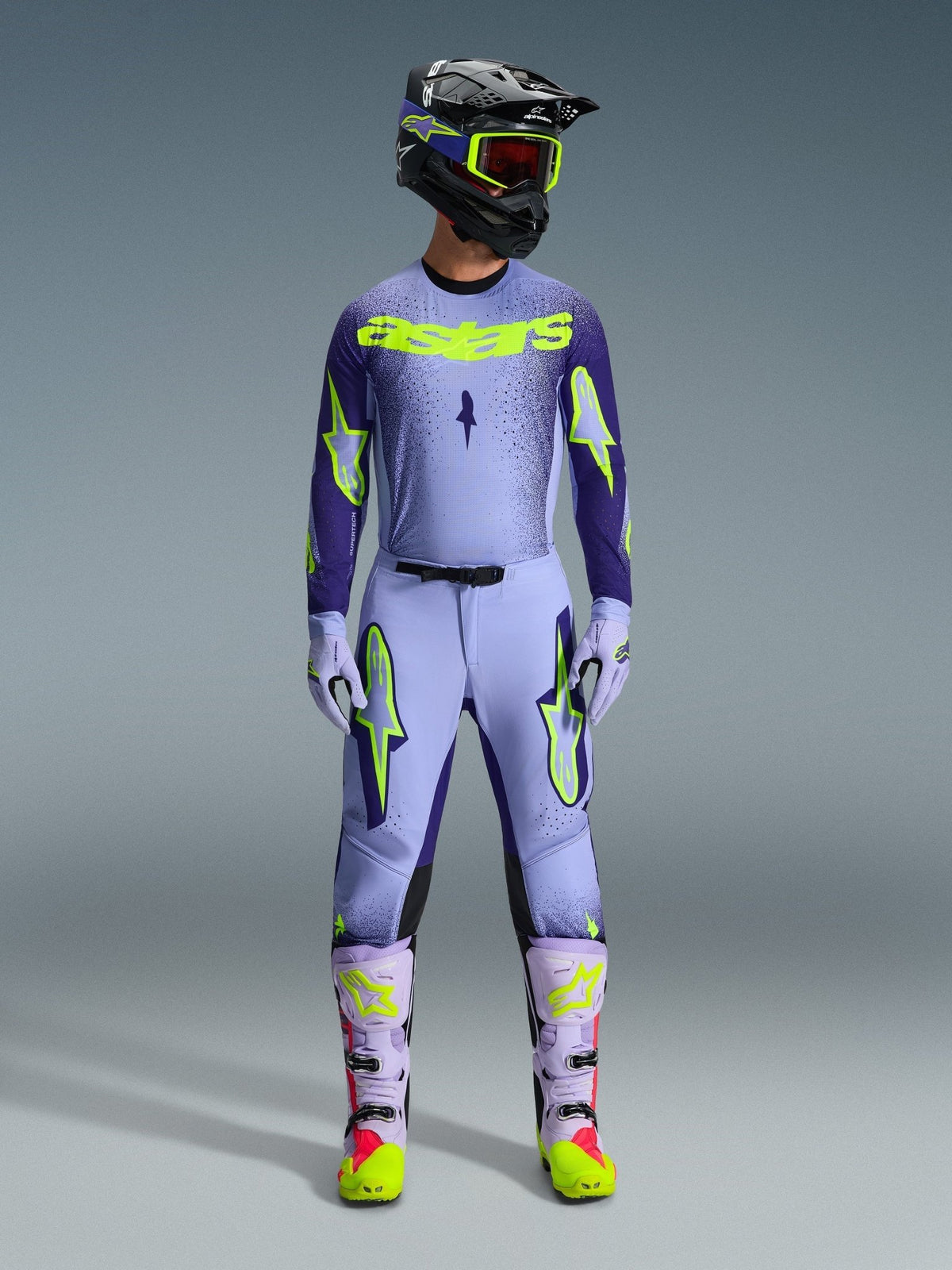 Alpinestars Supertech Scenz Jersey Fluoro Púrpura Amarillo - MxProStoreParts