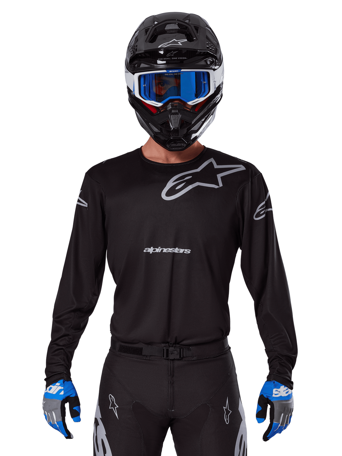 Alpinestars 2025 Racer Graphite Jersey Offroad Negro y Gris - MxProStoreParts