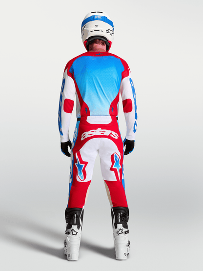 Alpinestars Pantalon Racer Hunt 2027 Blanc, Rouge Feu et Bleu Ucla - MxProStoreParts