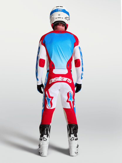 Maillot Alpinestars Racer Hunt 2027 – Blanc, Rouge Feu, Bleu UCLA - MxProStoreParts