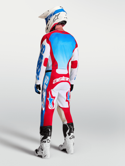 Maillot Alpinestars Racer Hunt 2027 – Blanc, Rouge Feu, Bleu UCLA - MxProStoreParts