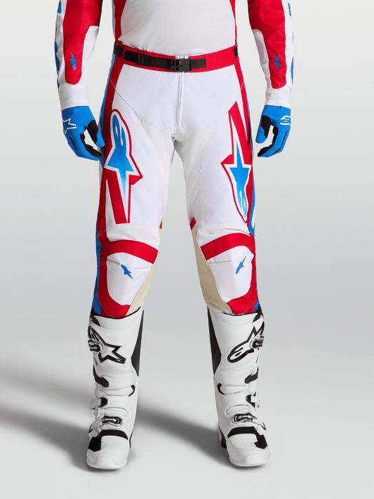 Alpinestars Pantalon Racer Hunt 2027 Blanc, Rouge Feu et Bleu Ucla