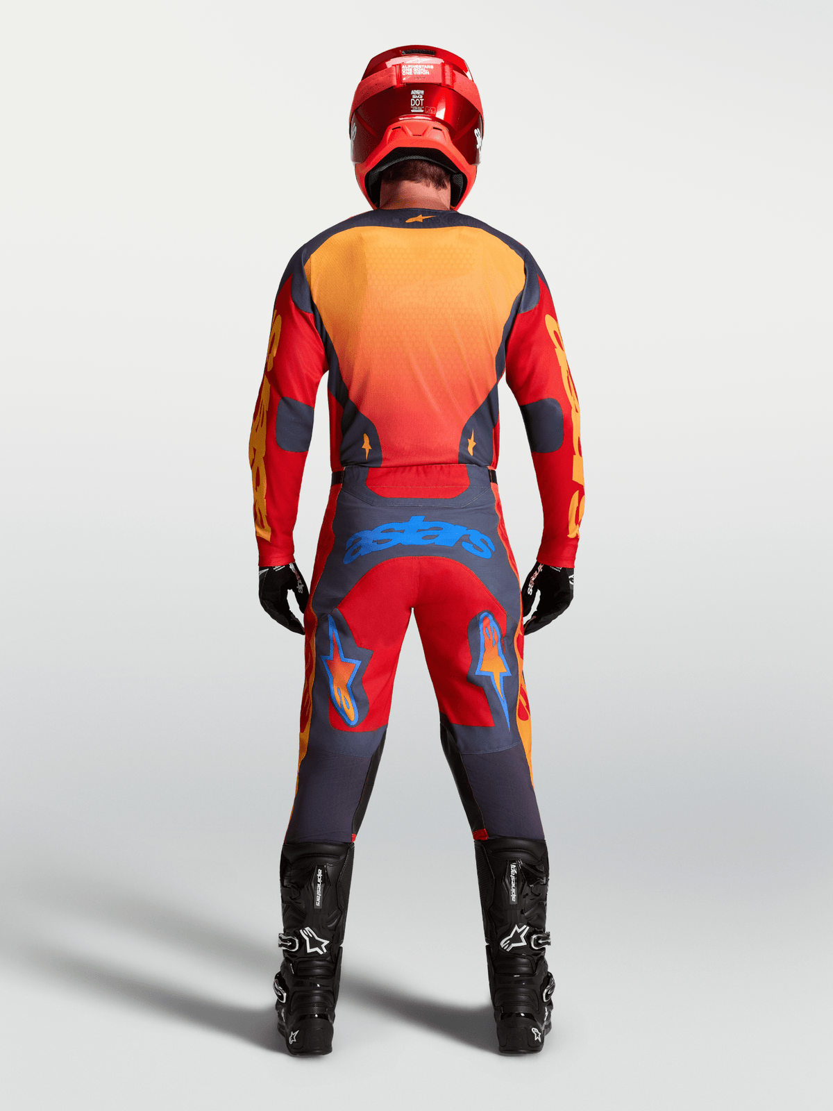 Alpinestars Maillot Racer Hunt 2027 Rouge Feu Gris Pierre Corail Chaud - MxProStoreParts