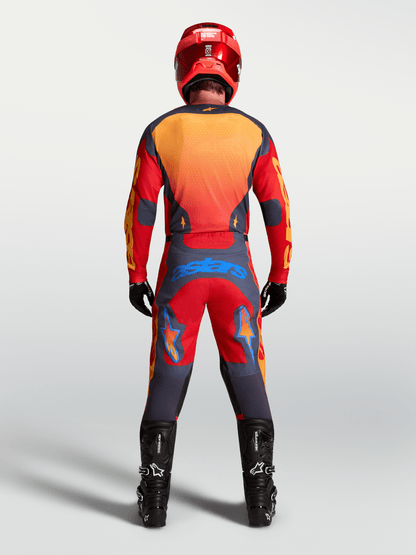 Alpinestars Maillot Racer Hunt 2027 Rouge Feu Gris Pierre Corail Chaud - MxProStoreParts