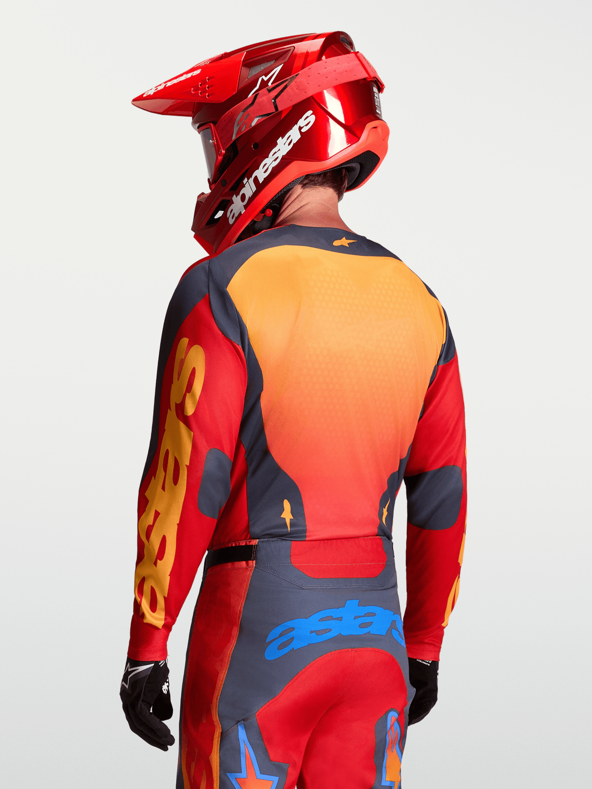 Alpinestars Maillot Racer Hunt 2027 Rouge Feu Gris Pierre Corail Chaud - MxProStoreParts