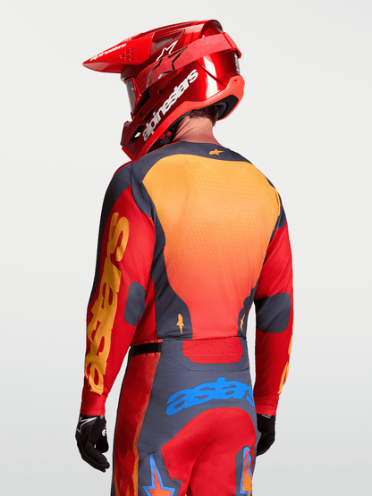 Alpinestars Maillot Racer Hunt 2027 Rouge Feu Gris Pierre Corail Chaud - MxProStoreParts