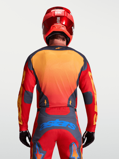 Alpinestars Maillot Racer Hunt 2027 Rouge Feu Gris Pierre Corail Chaud - MxProStoreParts