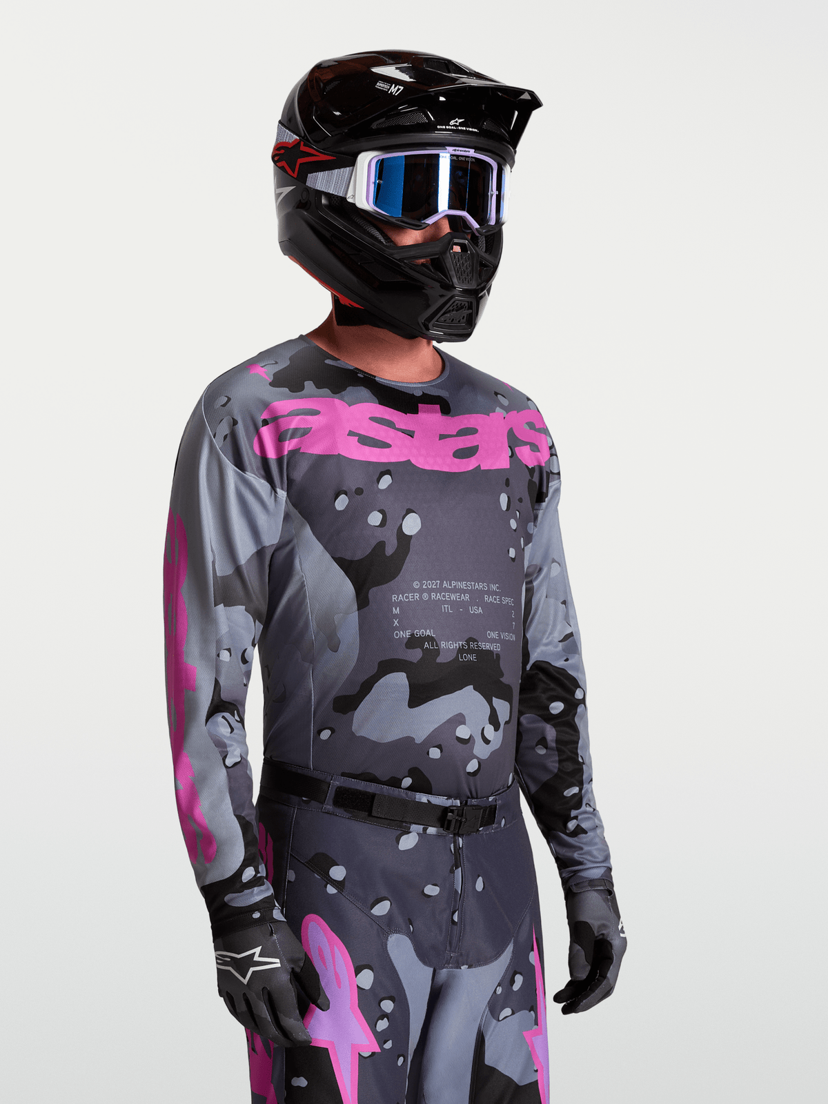 Alpinestars Racer Lone Jersey 2027 Grey Camo Purple - MxProStoreParts