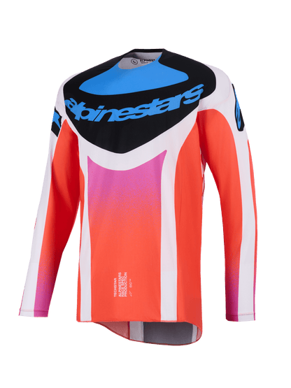 Alpinestars Techstar Maillot 2026 Gris Clair Orange Fluo Noir - MxProStoreParts