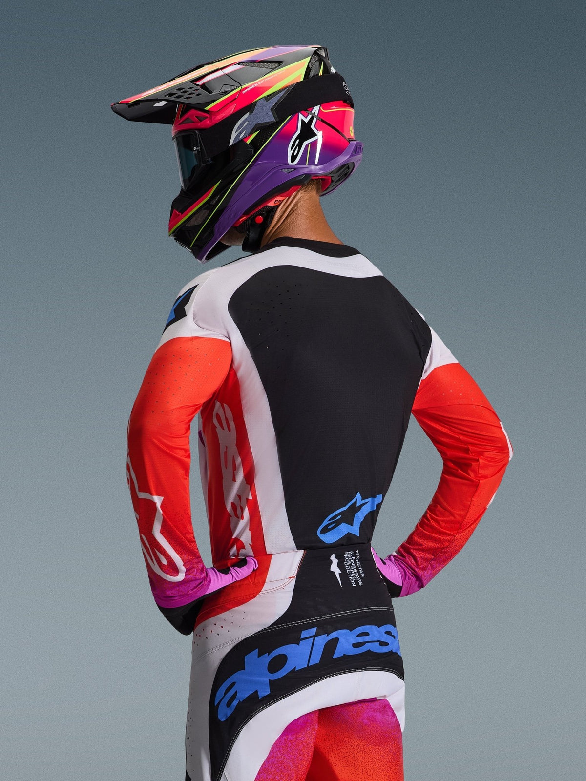 Alpinestars Techstar Maillot 2026 Gris Clair Orange Fluo Noir - MxProStoreParts