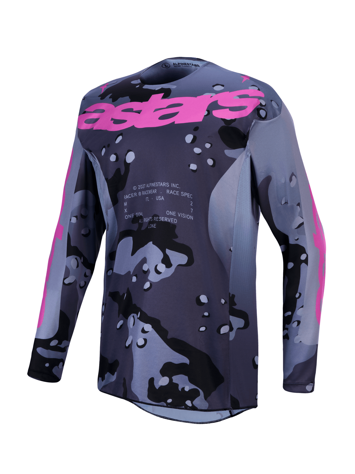 Alpinestars Racer Lone Jersey 2027 Grey Camo Purple - MxProStoreParts