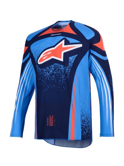 Alpinestars Techstar Nomur Jersey, Dark Navy Orange UCLA Blue - MxProStoreParts