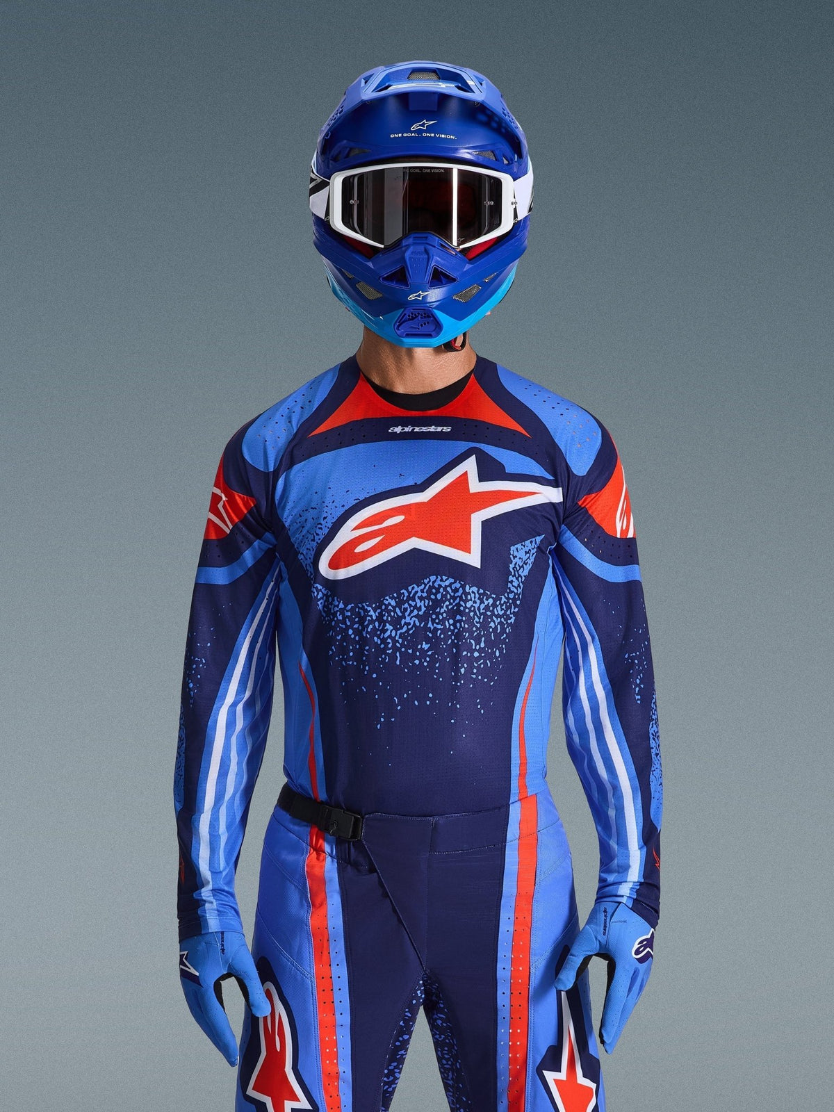 Alpinestars Techstar Nomur Jersey, Dark Navy Orange UCLA Blue - MxProStoreParts