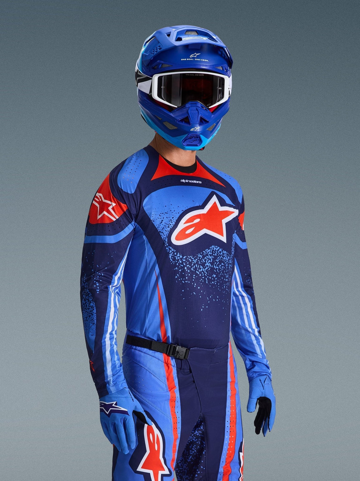 Alpinestars Techstar Nomur Jersey, Dark Navy Orange UCLA Blue - MxProStoreParts
