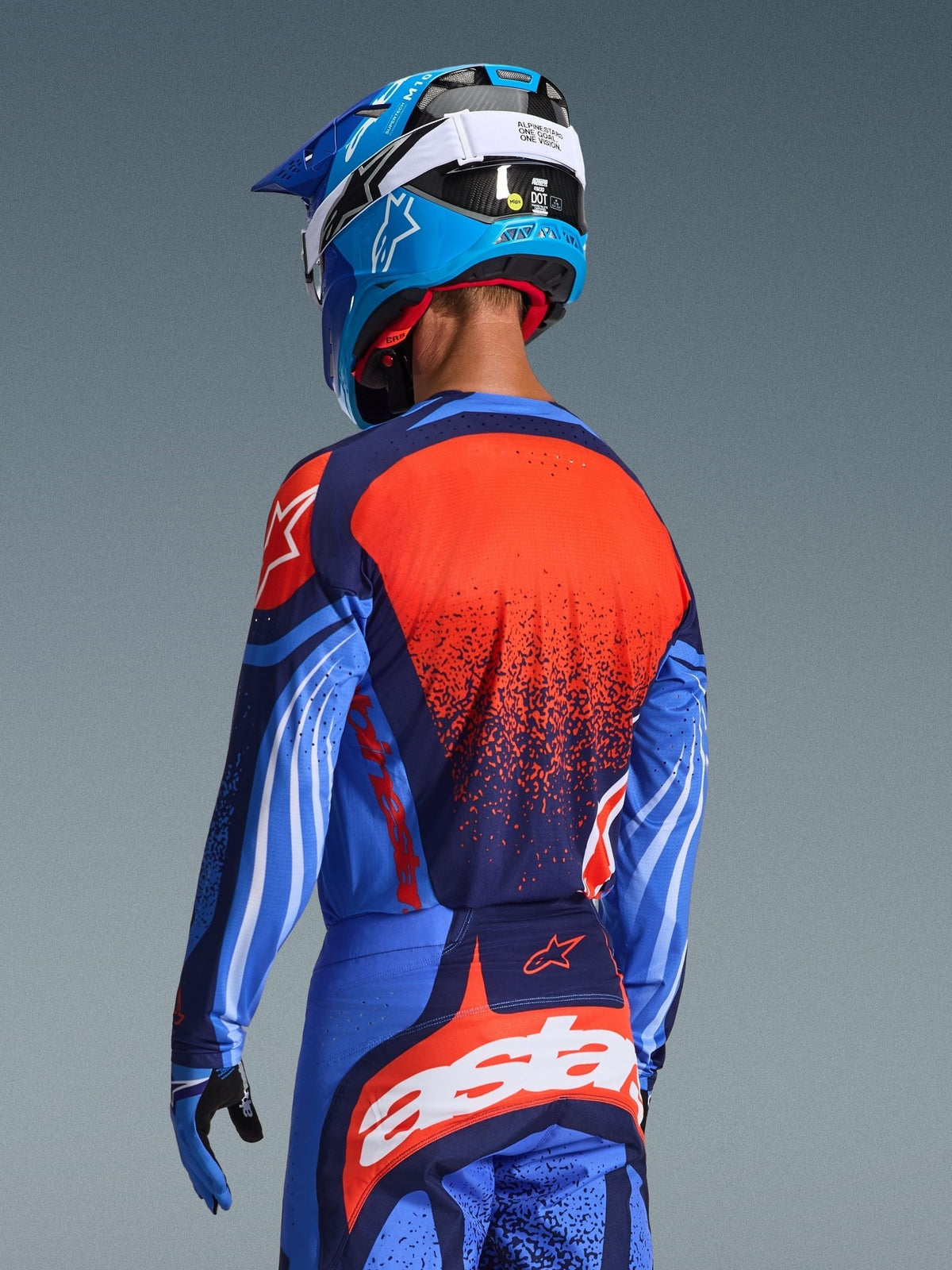 Alpinestars Techstar Nomur Jersey, Dark Navy Orange UCLA Blue - MxProStoreParts
