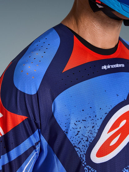 Alpinestars Techstar Nomur Jersey, Dark Navy Orange UCLA Blue - MxProStoreParts