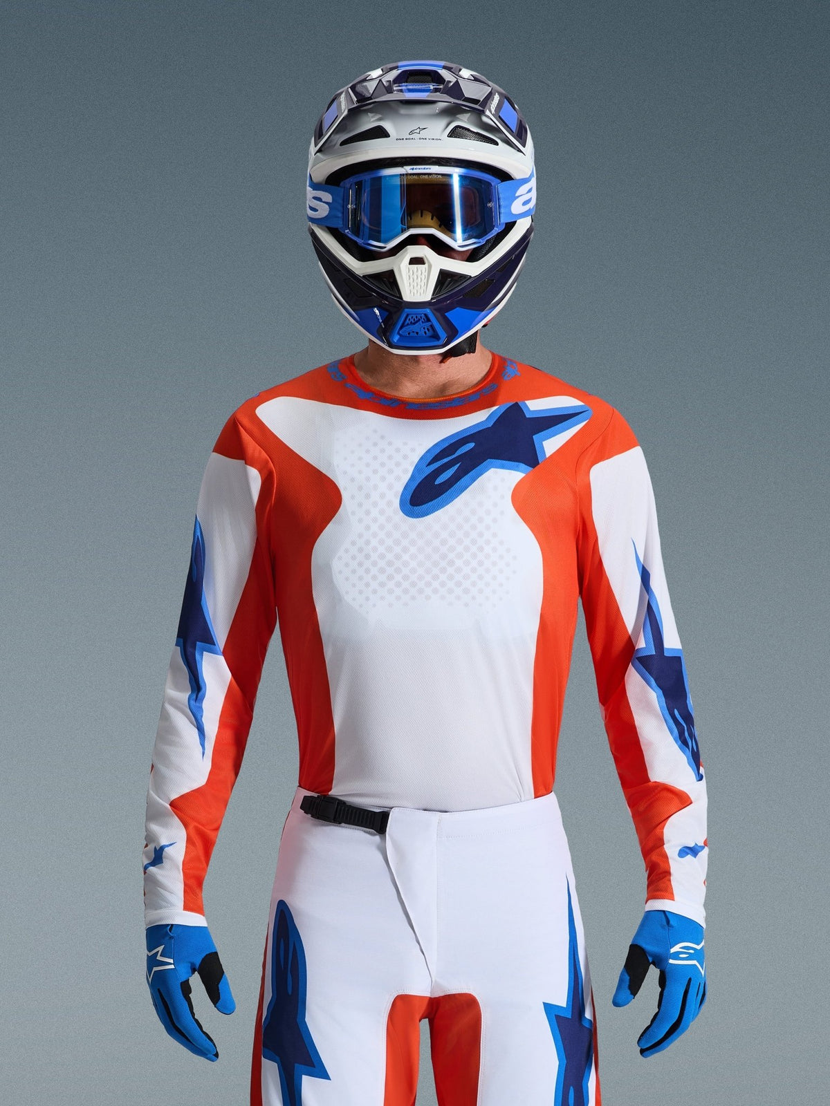 Alpinestars Camiseta Fluid Grid 2026 Naranja UCLA Azul - MxProStoreParts