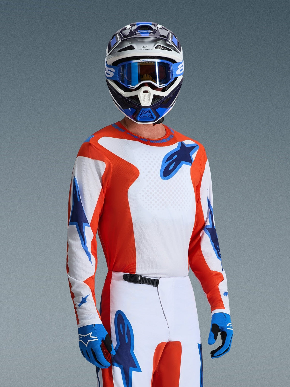 Alpinestars Camiseta Fluid Grid 2026 Naranja UCLA Azul - MxProStoreParts
