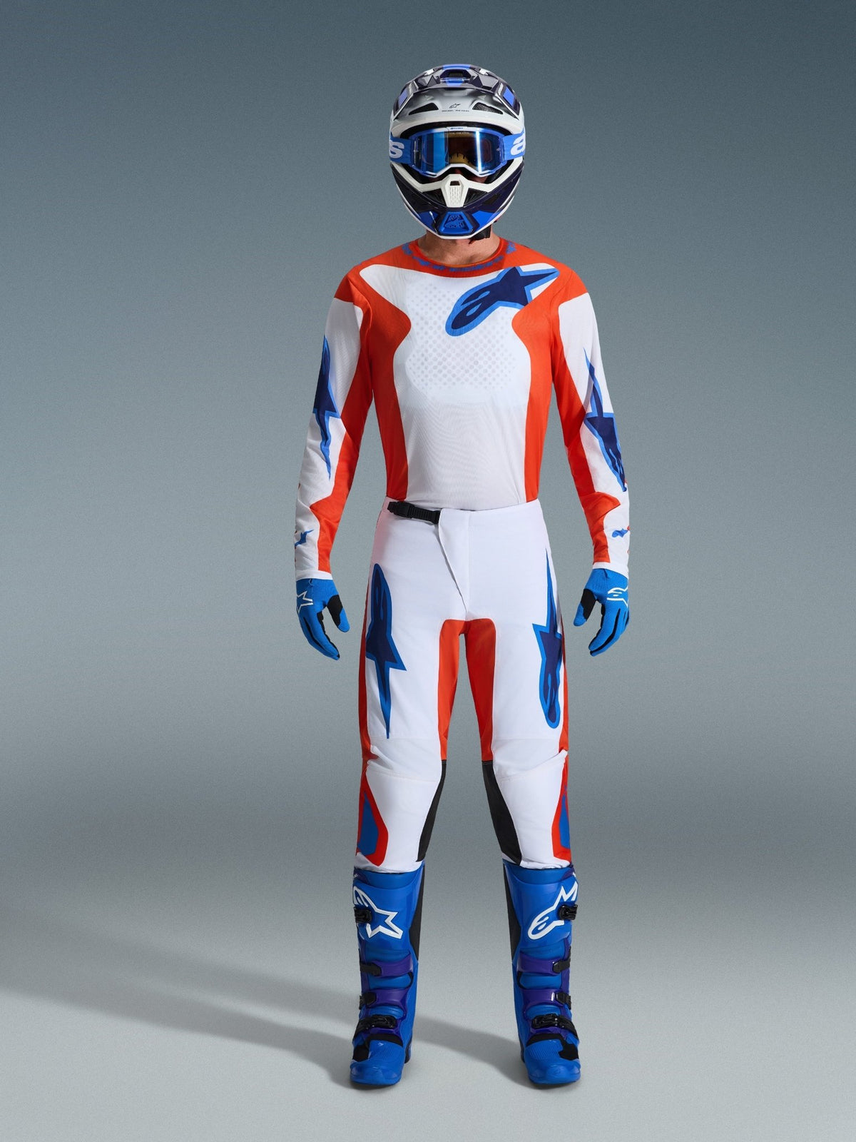 Alpinestars Camiseta Fluid Grid 2026 Naranja UCLA Azul - MxProStoreParts