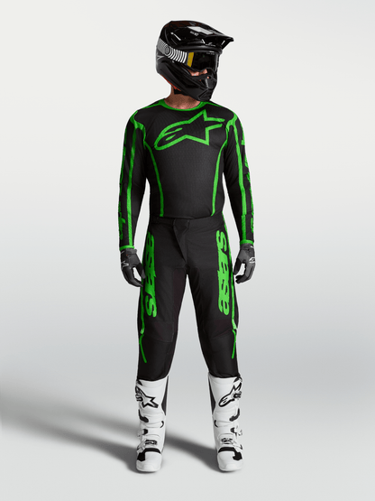 Alpinestars Fluid Apex V2 Camiseta 2027 Negro Verde Fluorescente - MxProStoreParts