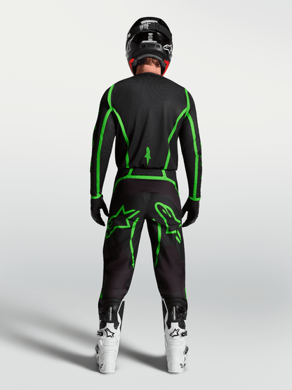 Alpinestars Fluid Apex V2 Camiseta 2027 Negro Verde Fluorescente - MxProStoreParts