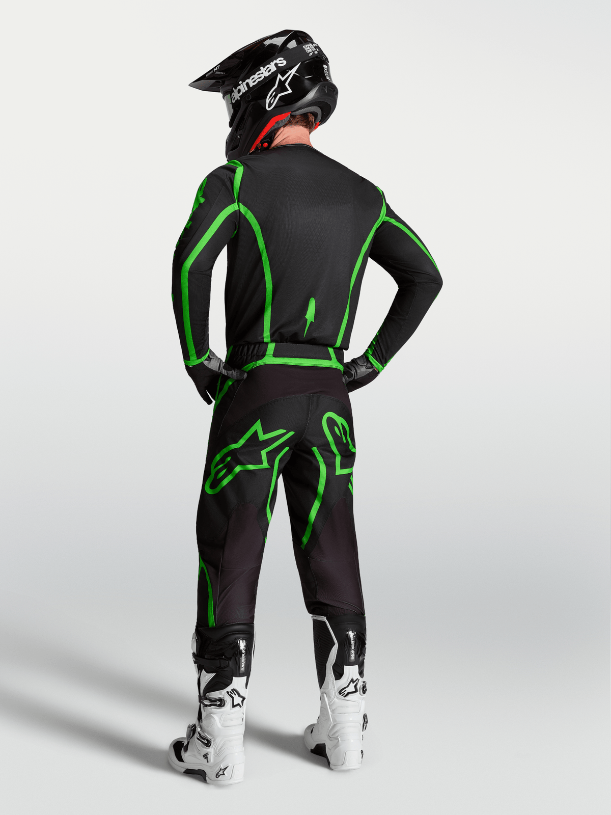 Alpinestars Fluid Apex V2 Camiseta 2027 Negro Verde Fluorescente - MxProStoreParts