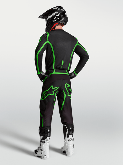 Alpinestars Fluid Apex V2 Camiseta 2027 Negro Verde Fluorescente - MxProStoreParts